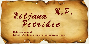Miljana Petrikić vizit kartica